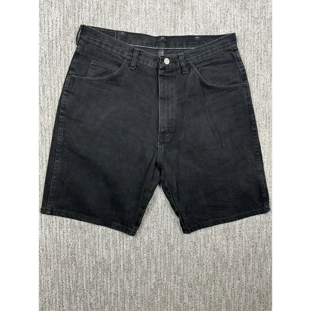 Wrangler Hero Originals Easy Fit Jean Shorts Mens 34 Black Denim Made in USA